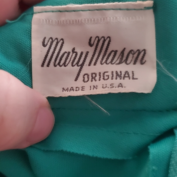 Vintage Mary Mason Green long sleeve dress 12 - Picture 11 of 11